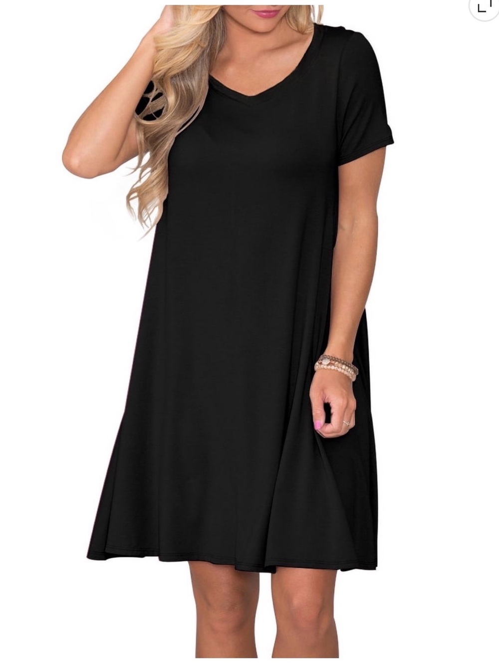Mossimo Supply Co. Black Crewneck Tshirt Dress